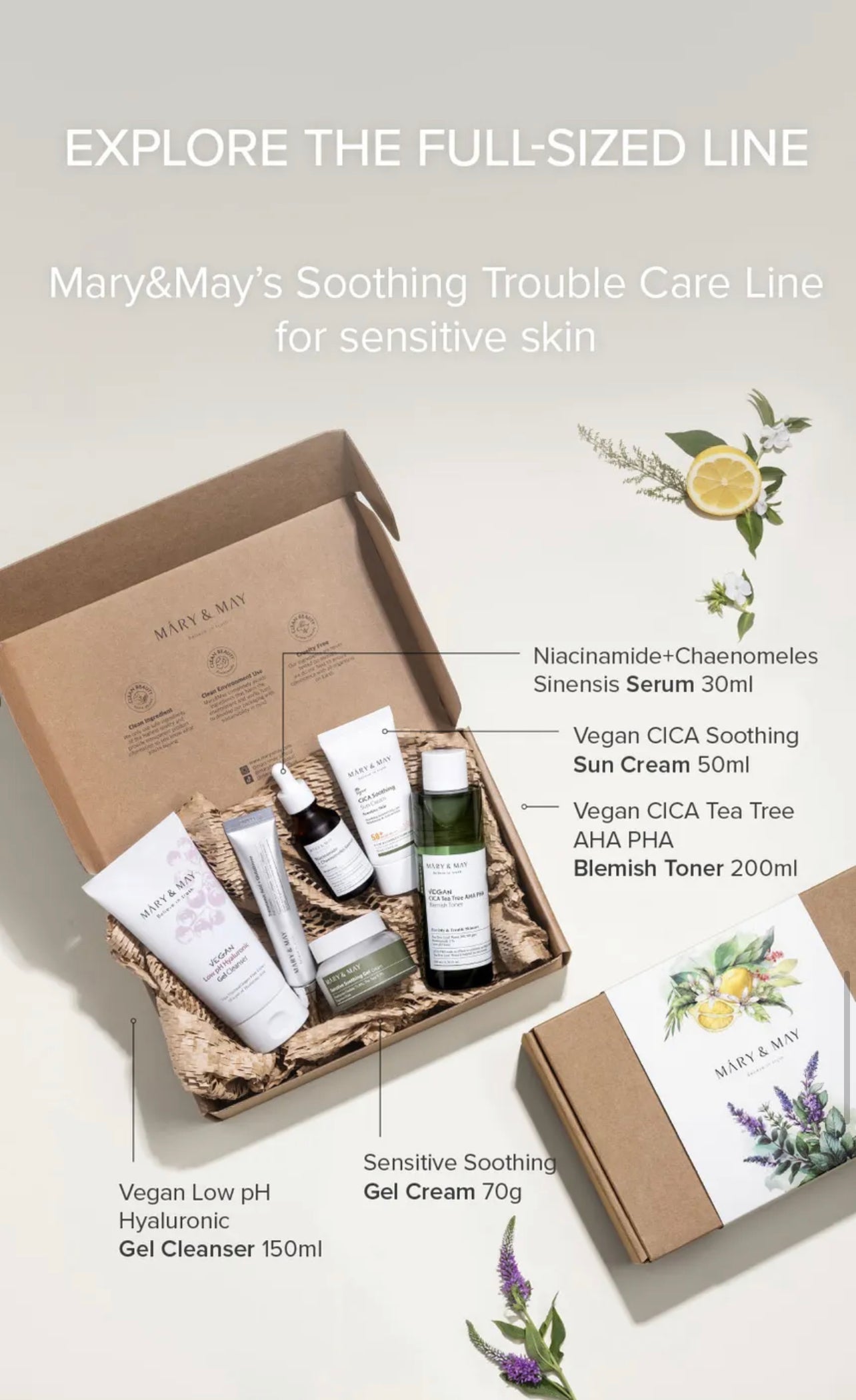 MARY & MAY - SOOTHING TROUBLE CARE TRAVEL KIT