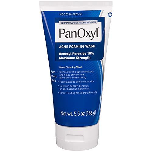 PanOxyl Acne Foaming Wash Benzoyl Peroxide 10% Maximum Strength Antimicrobial, 5.5 Oz